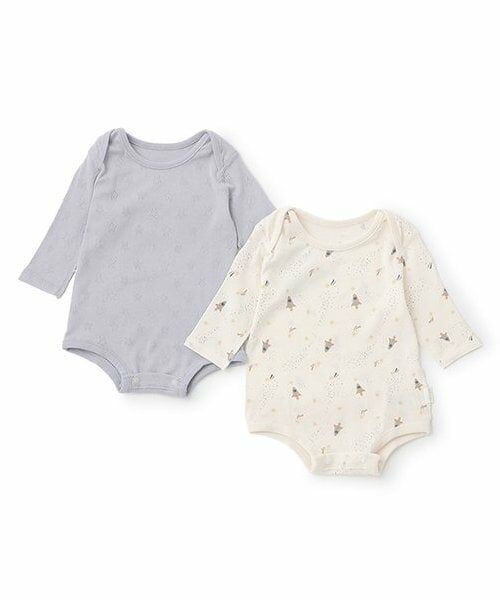 petit main / プティマイン 肌着 | 【弱酸性】ボディースーツ（ブルー グレー）