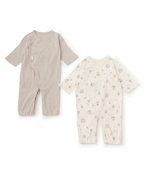 petit main / プティマイン ロンパース | 【弱酸性】2WAYオール2P（ベージュ）