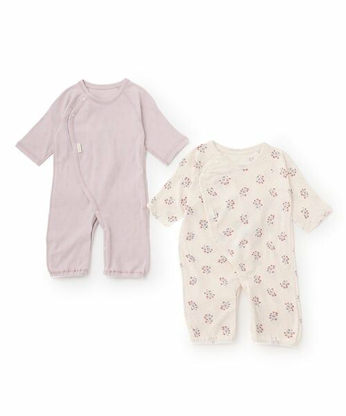 petit main / プティマイン ロンパース | 【弱酸性】2WAYオール2P（ライラック）