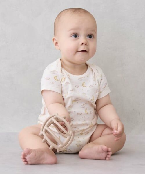 petit main / プティマイン 肌着 | 【弱酸性】半袖ボディースーツ（薄カーキ）