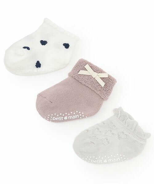 petit main / プティマイン ベビー・キッズウエア | BABY3Pソックス（ラベンダー）