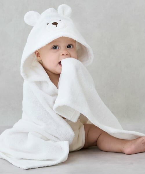 petit main / プティマイン ベビー・キッズウエア | アニマルバスポンチョ（アイボリー）