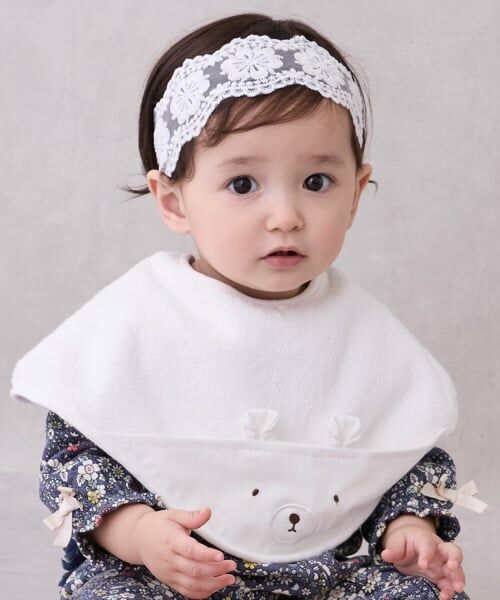 petit main / プティマイン スタイ・ビブ | 【防水】アニマルビックスタイ（アイボリー）