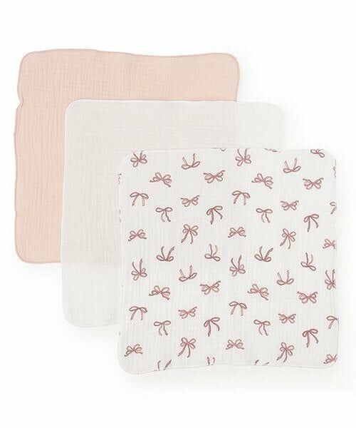 petit main / プティマイン ベビー・キッズグッズ | ガーゼ小3P（ピンク）