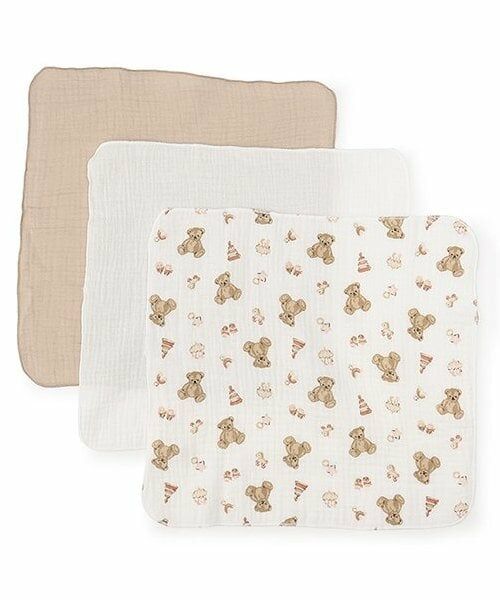 petit main / プティマイン ベビー・キッズグッズ | ガーゼ小3P（ベージュ）