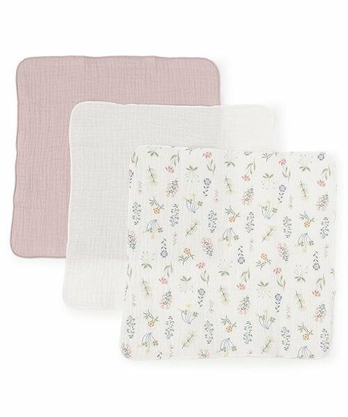 petit main / プティマイン ベビー・キッズグッズ | ガーゼ小3P（ラベンダー）