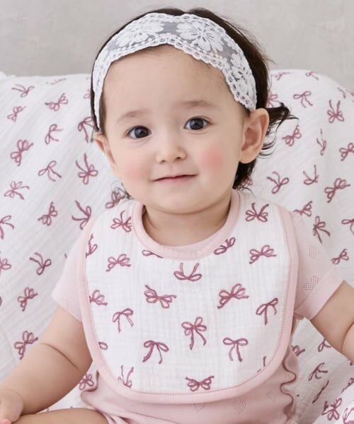 petit main / プティマイン スタイ・ビブ | ガーゼスタイ2P（ピンク）