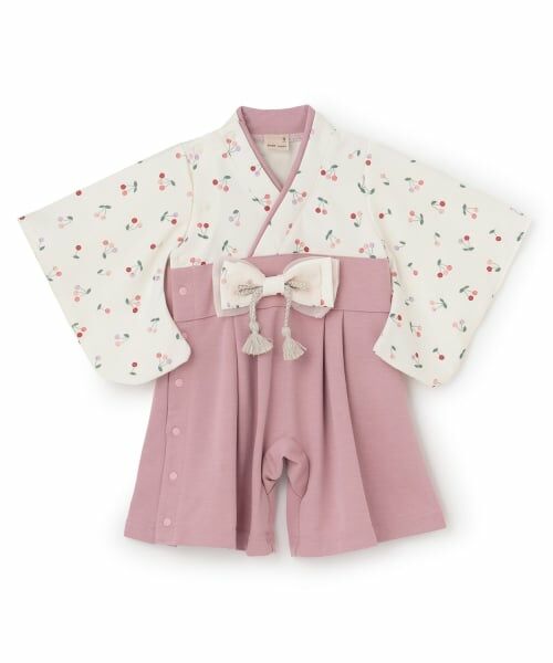 petit main / プティマイン ロンパース | GIRLS袴カバーオール（ライト ピンク）