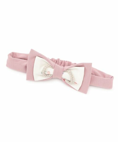 petit main / プティマイン ベビー・キッズグッズ | 和風リボンヘアバンド（ライト ピンク）
