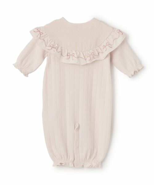 petit main / プティマイン ロンパース | 【オーガニック】フリル刺しゅう切替2WAYオール | 詳細4