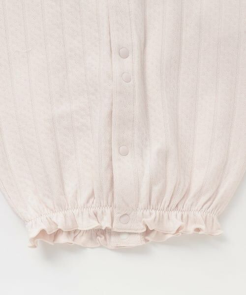 petit main / プティマイン ロンパース | 【オーガニック】フリル刺しゅう切替2WAYオール | 詳細8