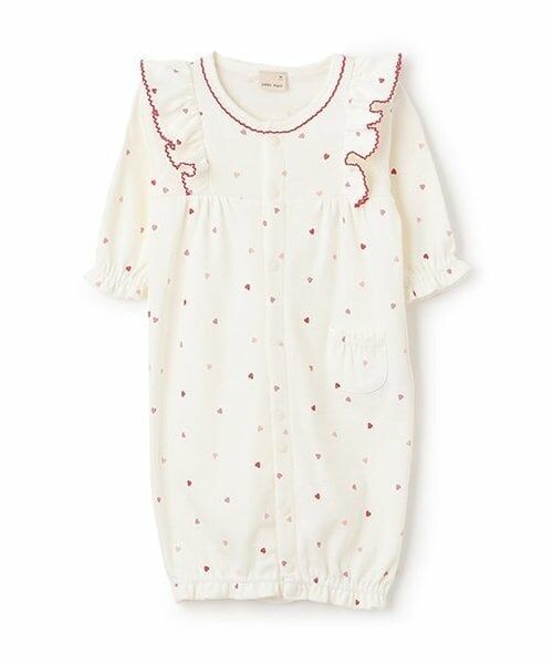 petit main / プティマイン ロンパース | 【オーガニック】肩フリル2WAYオール（赤）