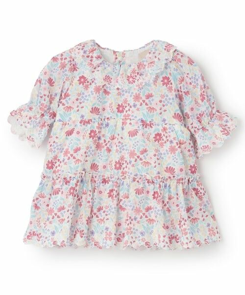 petit main / プティマイン ロンパース | 無地・花柄OPロンパース（ピンク）