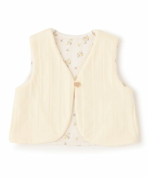 petit main / プティマイン ベビー・キッズウエア | リバーシブルベスト（アイボリー）