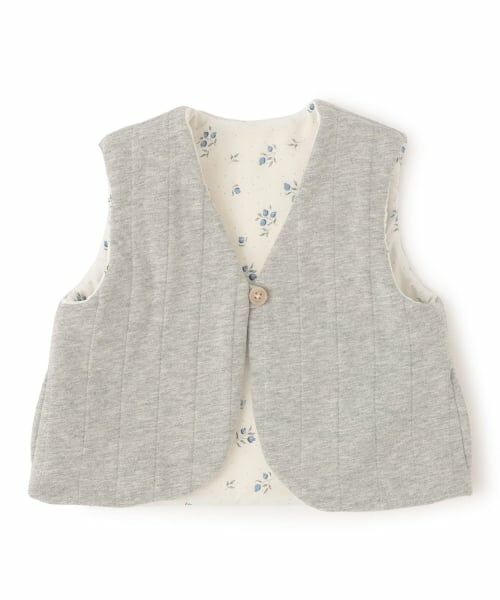 petit main / プティマイン ベビー・キッズウエア | リバーシブルベスト（ライト グレー）