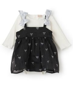 petit main / プティマイン ベビー・キッズウエア | リボン刺しゅうOPセットアップ