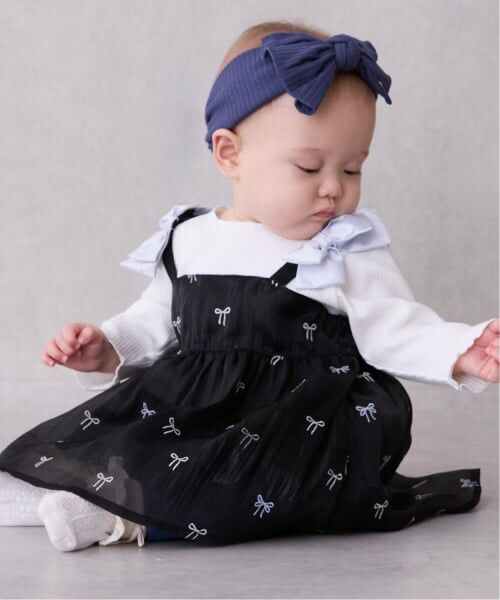 petit main / プティマイン ベビー・キッズウエア | リボン刺しゅうOPセットアップ | 詳細1