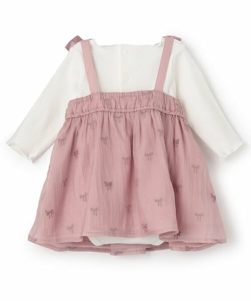 petit main / プティマイン ベビー・キッズウエア | リボン刺しゅうOPセットアップ | 詳細2