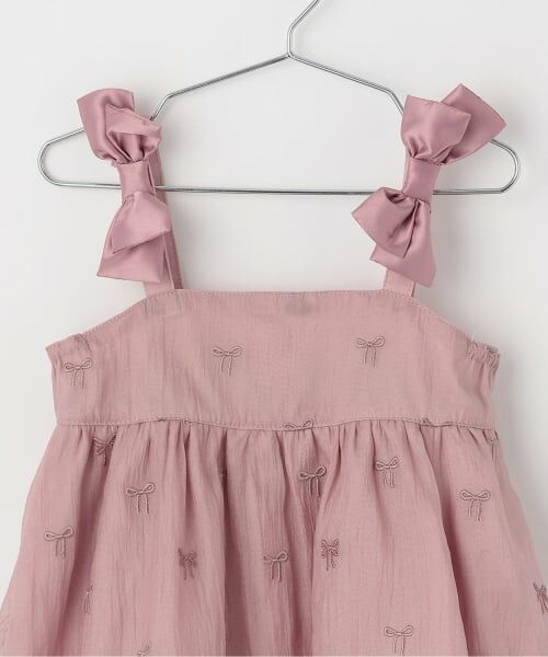petit main / プティマイン ベビー・キッズウエア | リボン刺しゅうOPセットアップ | 詳細4