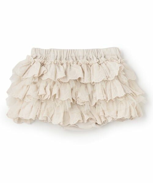 petit main / プティマイン ベビー・キッズウエア | レースフリルパンツ（アイボリー）