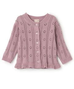 petit main / プティマイン ベビー・キッズウエア | 裾フリル針抜きカーディガン