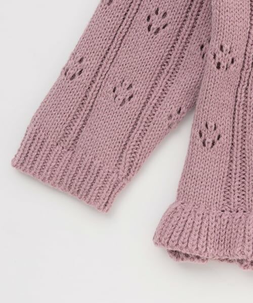 petit main / プティマイン ベビー・キッズウエア | 裾フリル針抜きカーディガン | 詳細6