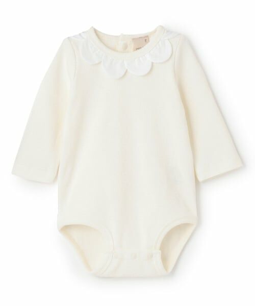 petit main / プティマイン ロンパース | スカラップ衿ロンパース（アイボリー）