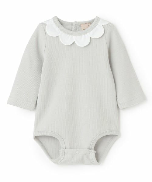 petit main / プティマイン ロンパース | スカラップ衿ロンパース（ライト グリーン）