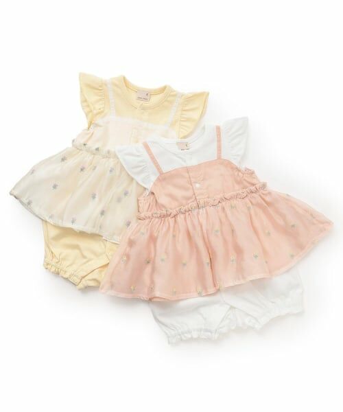 petit main / プティマイン ロンパース | キャミ刺しゅうカバーオール | 詳細6