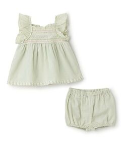 petit main / プティマイン ベビー・キッズウエア | 【リンク】シャーリングティアードOPセットアップ