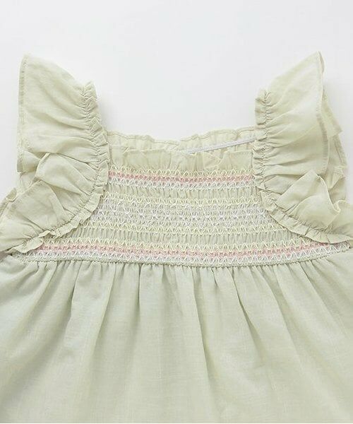 petit main / プティマイン ベビー・キッズウエア | 【リンク】シャーリングティアードOPセットアップ | 詳細2