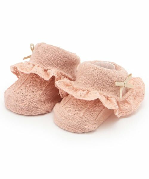 petit main / プティマイン ベビー・キッズウエア | 折り返しフリルカップソックス（ライト ピンク）
