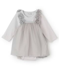 petit main / プティマイン ロンパース | お花チュール長袖OPセット