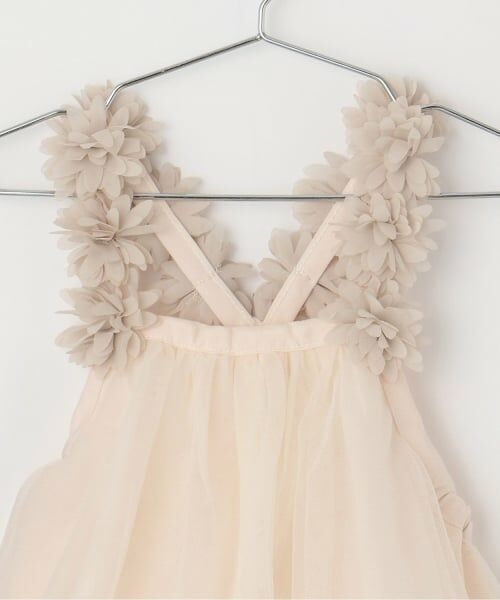 petit main / プティマイン ロンパース | お花チュール長袖OPセット | 詳細4