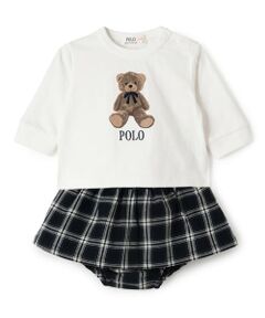 petit main / プティマイン ベビー・キッズウエア | 【POLO BCS】クマグラフィック長袖T+スカパンセット