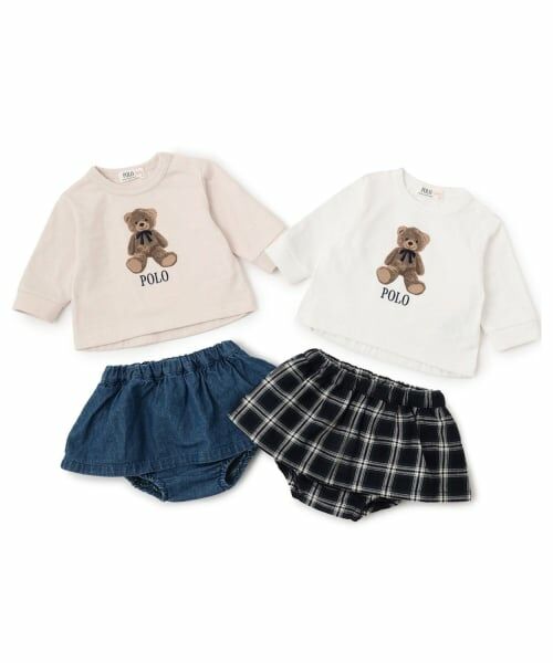 petit main / プティマイン ベビー・キッズウエア | 【POLO BCS】クマグラフィック長袖T+スカパンセット | 詳細13