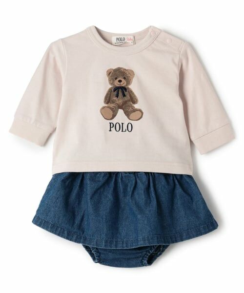petit main / プティマイン ベビー・キッズウエア | 【POLO BCS】クマグラフィック長袖T+スカパンセット | 詳細3