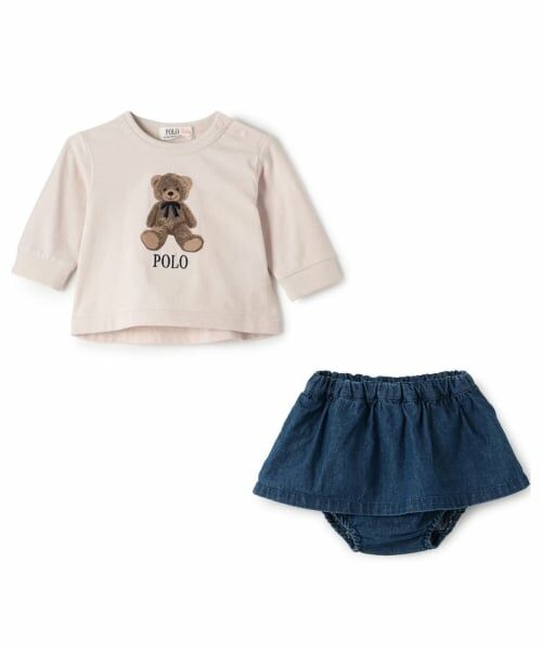 petit main / プティマイン ベビー・キッズウエア | 【POLO BCS】クマグラフィック長袖T+スカパンセット | 詳細5