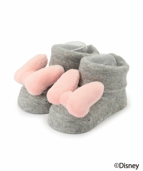 petit main / プティマイン ベビー・キッズウエア | 【Disney】モチーフリボンカップソックス（ライト グレー）