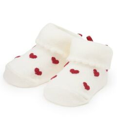 petit main / プティマイン ベビー・キッズウエア | 後ろリボンハートカップソックス