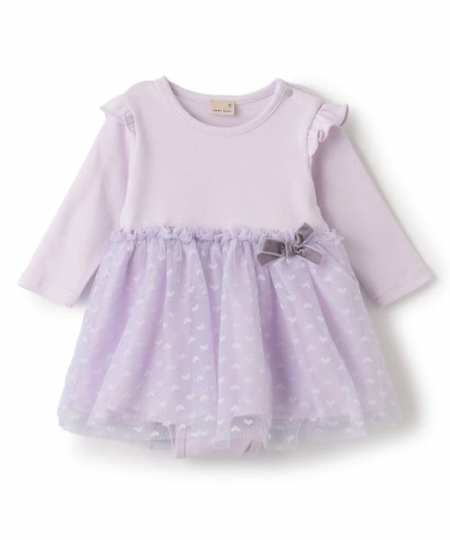 petit main / プティマイン ロンパース | チュールドッキングOPロンパース（ラベンダー）