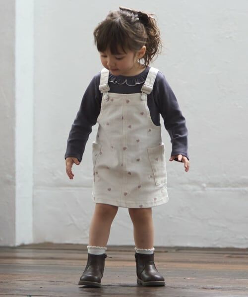 petit main / プティマイン ベビー・キッズウエア | 【リンク】刺しゅうサロペSKセットアップ | 詳細1