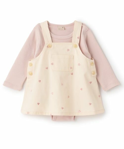 petit main / プティマイン ベビー・キッズウエア | 【リンク】刺しゅうサロペSKセットアップ（アイボリー）