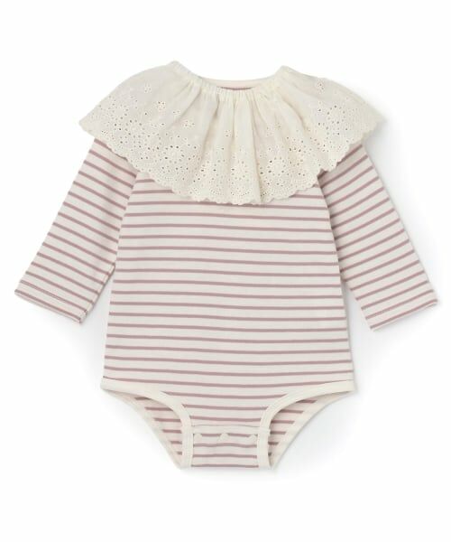 petit main / プティマイン ロンパース | レーススタイつきロンパース（ライト ピンク）