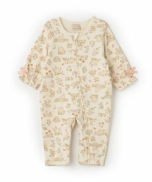 petit main / プティマイン ロンパース | アソートファスナーつきカバーオール（アイボリー）