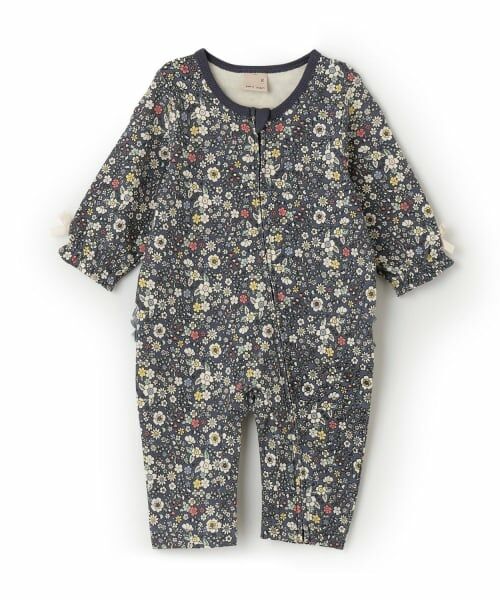 petit main / プティマイン ロンパース | アソートファスナーつきカバーオール（紺）
