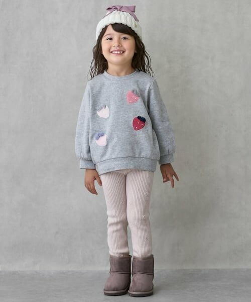 petit main / プティマイン その他パンツ | 【リンク/フワもちっと】ニットハナレギンス（ライト ピンク）