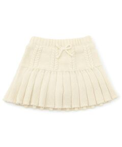 petit main / プティマイン ミニ・ひざ丈スカート | ニットプリーツスカート