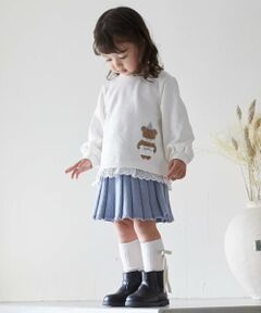 petit main / プティマイン ミニ・ひざ丈スカート | ニットプリーツスカート