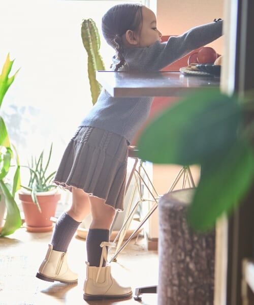 petit main / プティマイン ミニ・ひざ丈スカート | ニットプリーツスカート | 詳細1